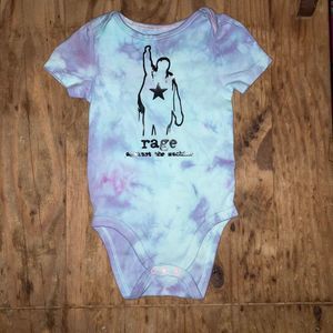 12 month Baby Infant Tie Dyed Rage Against the Machine Onesie